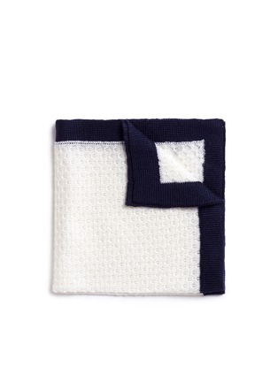 Main View - Click To Enlarge - LARDINI - Pointelle knit wool pocket square