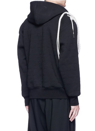 Back View - Click To Enlarge - PORTS 1961 - Rope embellished and star topstitch zip hoodie