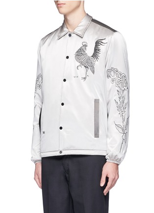 Front View - Click To Enlarge - SAAM1 - 3M reflective rooster embroidered padded coach jacket