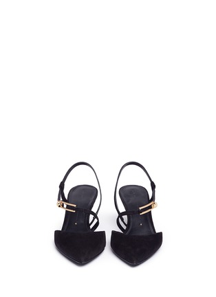 Front View - Click To Enlarge - STELLA LUNA - 'Stella' turnlock buckle strappy suede pumps