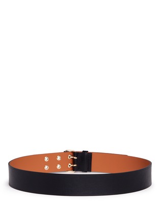 Back View - Click To Enlarge - MAISON BOINET - Double eyelet buckle cowhide leather belt