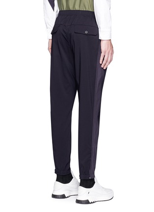 Back View - Click To Enlarge - TIM COPPENS - Tuxedo stripe wool jogging pants