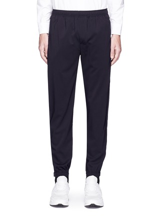 Main View - Click To Enlarge - TIM COPPENS - Tuxedo stripe wool jogging pants