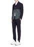 Figure View - Click To Enlarge - TIM COPPENS - Tuxedo stripe wool jogging pants