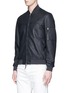 Front View - Click To Enlarge - COVERT - Leather bomber jacket