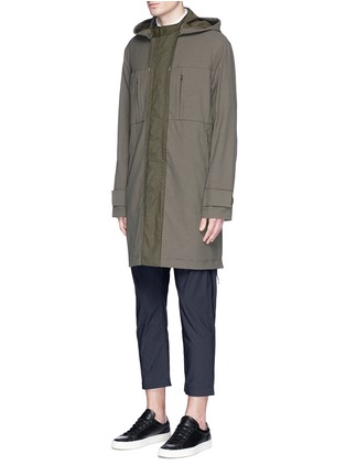Front View - Click To Enlarge - COVERT - Detachable hood long parka