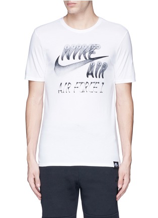 Main View - Click To Enlarge - NIKE - 'Nike Air Force 1 Art' spray paint logo print T-shirt