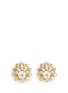 Main View - Click To Enlarge - MIRIAM HASKELL - Layered filigree floral pearl crystal stud earrings