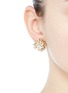 Figure View - Click To Enlarge - MIRIAM HASKELL - Layered filigree floral pearl crystal stud earrings