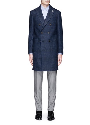 Main View - Click To Enlarge - LARDINI - Check plaid double breasted coat