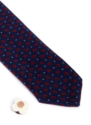 Detail View - Click To Enlarge - LARDINI - Diamond dot print wool-silk tie