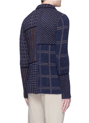 Back View - Click To Enlarge - LARDINI - Intarsia patchwork knit blazer