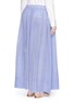 Back View - Click To Enlarge - LILA.EUGENIE - Lace trim pinstripe cotton-silk maxi skirt