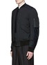 Front View - Click To Enlarge - LANVIN - Leather patch padded bomber jacket