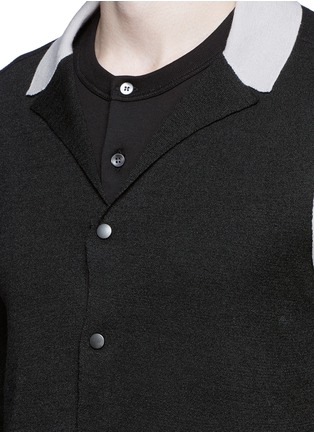 Detail View - Click To Enlarge - LANVIN - Contrast panel wool-silk cardigan