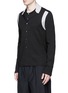 Front View - Click To Enlarge - LANVIN - Contrast panel wool-silk cardigan