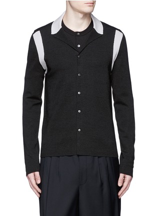Main View - Click To Enlarge - LANVIN - Contrast panel wool-silk cardigan