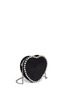 Front View - Click To Enlarge - STELLA MCCARTNEY - 'Falabella' strass heart shape crossbody bag