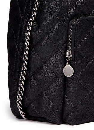 Detail View - Click To Enlarge - STELLA MCCARTNEY - 'Falabella' quilted shaggy deer chain backpack