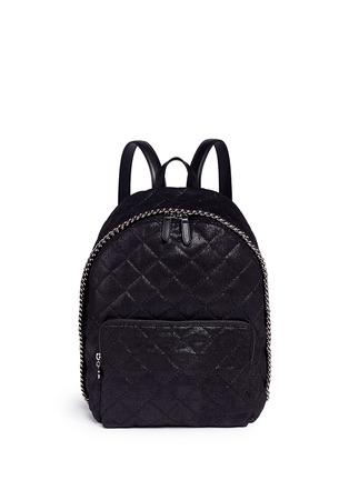 Main View - Click To Enlarge - STELLA MCCARTNEY - 'Falabella' quilted shaggy deer chain backpack