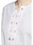 Detail View - Click To Enlarge - ALEXANDER MCQUEEN - Lace up cotton poplin tunic dress