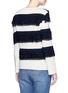 Back View - Click To Enlarge - ALEXANDER MCQUEEN - Asymmetric ruffle stripe sweater
