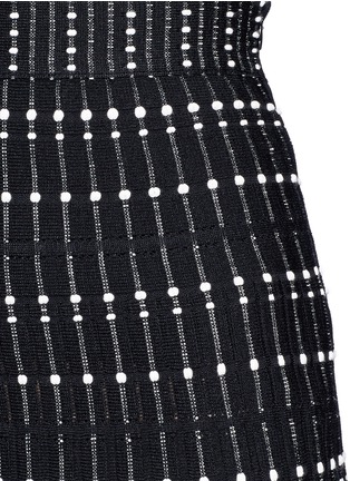 Detail View - Click To Enlarge - ALEXANDER MCQUEEN - Woven stripe knit midi skirt