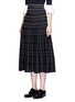 Front View - Click To Enlarge - ALEXANDER MCQUEEN - Woven stripe knit midi skirt