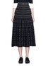 Main View - Click To Enlarge - ALEXANDER MCQUEEN - Woven stripe knit midi skirt