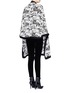 Back View - Click To Enlarge - ALEXANDER MCQUEEN - Camouflage intarsia knit cape jacket