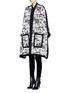 Front View - Click To Enlarge - ALEXANDER MCQUEEN - Camouflage intarsia knit cape jacket