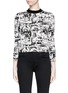 Main View - Click To Enlarge - ALEXANDER MCQUEEN - Camouflage strip intarsia cropped bouclé sweater
