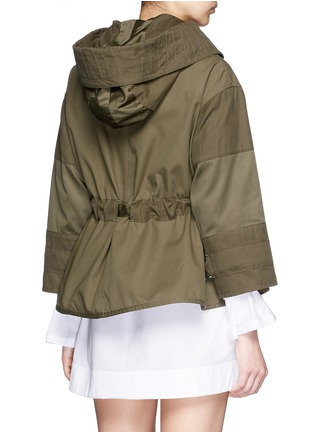 Back View - Click To Enlarge - ALEXANDER MCQUEEN - Drawstring waist patchwork canvas cargo jacket