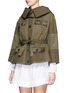 Front View - Click To Enlarge - ALEXANDER MCQUEEN - Drawstring waist patchwork canvas cargo jacket