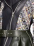 Detail View - Click To Enlarge - ALEXANDER MCQUEEN - Peplum hem cropped tweed leather jacket