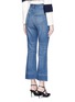 Back View - Click To Enlarge - ALEXANDER MCQUEEN - Vintage wash cropped flare jeans
