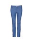Main View - Click To Enlarge - ALEXANDER MCQUEEN - Lace-up hem cropped kick flare jeans