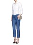 Figure View - Click To Enlarge - ALEXANDER MCQUEEN - Lace-up hem cropped kick flare jeans