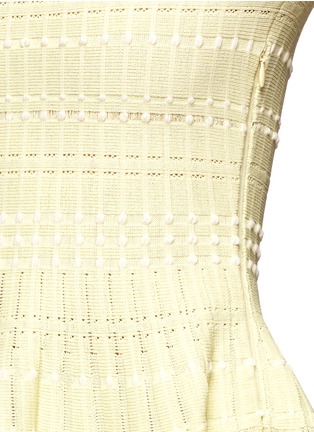 Detail View - Click To Enlarge - ALEXANDER MCQUEEN - Dot stripe knit off-shoulder dress