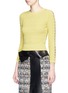 Front View - Click To Enlarge - ALEXANDER MCQUEEN - Dot texture scalloped seam sweater