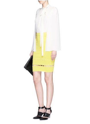 Figure View - Click To Enlarge - ALEXANDER MCQUEEN - Scalloped seam knit pencil skirt