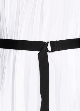 Detail View - Click To Enlarge - TOME - Grosgrain sash belt pleated poplin dress