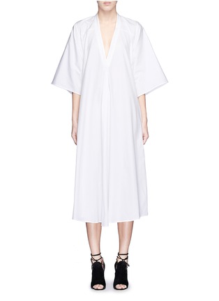 Detail View - Click To Enlarge - TOME - Cutout back cotton poplin shirt dress