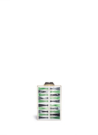 Back View - Click To Enlarge - KOTUR - 'Backgammon' pearlescent Perspex Bacall clutch