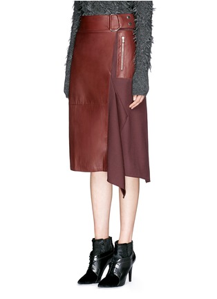 Front View - Click To Enlarge - 3.1 PHILLIP LIM - 'Flight Details' mixed media skirt