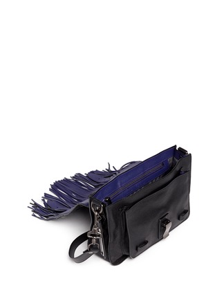 Detail View - Click To Enlarge - PROENZA SCHOULER - 'PS1 Fringe' tiny leather satchel