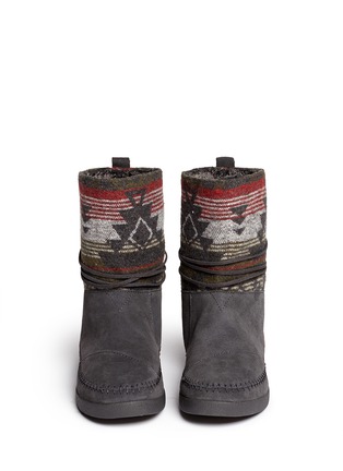 Figure View - Click To Enlarge -  - Suede jacquard boots