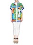 Figure View - Click To Enlarge - STELLA JEAN - 'Ortolano' Caribbean print reversible cotton kimono shirt