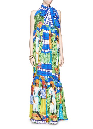 Detail View - Click To Enlarge - STELLA JEAN - 'Sordone' Caribbean print silk chiffon dress