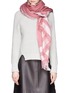 Figure View - Click To Enlarge - FRANCO FERRARI - Lurex border cotton-cashmere-silk scarf